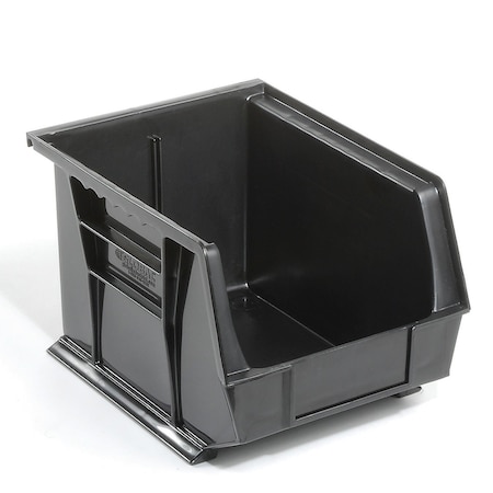 Global Industrial Hang & Stack Storage Bin, Plastic, Black, 7 in H 269683BK